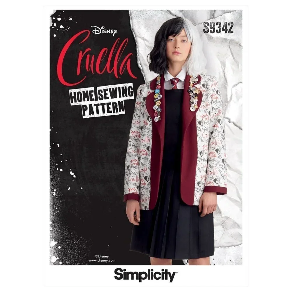 Simplicity Sewing Pattern 10982 9342 Jacket‎ Cruella Costume Cosplay Size XS-XL